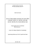 Luận văn Thạc sĩ Quản lý Giáo dục: Quản lý hoạt động giáo duc̣ kỹ  năng sống cho học sinh ở các trường tiểu học huyện Thường Tín, thành phố Hà Nội