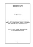 Tóm tắt Luận văn Thạc sĩ Kinh tế: Quản trị rủi ro trong hoạt động thanh toán quốc tế tại Ngân hàng Nông nghiệp và Phát triển Nông thôn Việt Nam chi nhánh Cầu Giấy