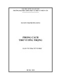 Tóm tắt Luận văn Thạc sĩ Văn học: Phong cách thơ Vương Trọng