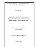 Tóm tắt Luận án Tiến sĩ: Nghiên cứu một số yếu tố tác động đến quản lý sử dụng đất trên địa bàn thị xã Sơn Tây, thành phố Hà Nội