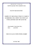 Tóm tắt Luận án Tiến sĩ: Nghiên cứu một số đặc tính của vi khuẩn Echerichia coli (nhóm VTEC) phân lập từ bò, lợn được giết mổ tại Hà Nội