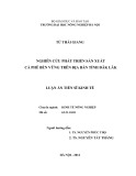 Luận án Tiến sĩ: Nghiên cứu phát triển sản xuất cà phê bền vững trên địa bàn tỉnh Đăk Lăk