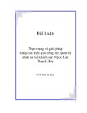 Tiểu luận: Thực trạng và giải pháp nâng cao hiệu quả công tác QTNS tại Khách sạn Ngọc Lan - Thanh Hóa
