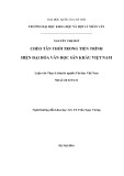 Luận văn Thạc sĩ Văn học: Chèo tân thời trong tiến trình hiện đại hóa văn học sân khấu Việt Nam