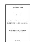 Tóm tắt Luận văn Thạc sĩ Kinh tế: Quản lý nguồn thu sự nghiệp tại Bệnh viện Da liễu Trung ương