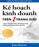  kế hoạch kinh doanh trên một trang giấy: phần 1