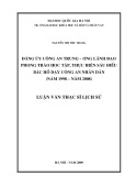 Tóm tắt Luận văn Thạc sĩ: Đảng ủy Công an trung ương lãnh đạo phong trào học tập, thực hiện sáu điều Bác Hồ dạy Công an nhân dân (Năm 1998–Năm 2008)