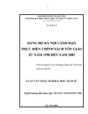 Tóm tắt Luận văn Thạc sĩ Khoa học: Đảng bộ Hà Nội lãnh đạo thực hiện chính sách tôn giáo từ năm 1990 đến năm 2005