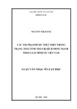 Tóm tắt Luận văn Thạc sĩ Luật học: Các tội phạm được thực hiện trong trạng thái tinh thần bị kích động mạnh theo Luật Hình sự Việt Nam