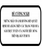 Đề cương nghiên cứu khoa học: Những nhân tố ảnh hưởng đến quyết định mua hàng trên các trang web mua sắm trực tuyến của người tiêu dùng trên địa bàn TP.HCM