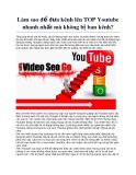 Làm sao để đưa kênh lên Top youtube nhanh nhất mà không ban kênh