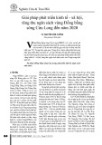 Giải pháp phát triển kinh tế - xã hội, tăng thu ngân sách vùng Đồng bằng sông Cửu Long đến năm 2020