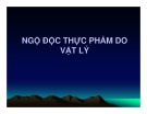 Bài giảng Vệ sinh an toàn thực phẩm: Ngộ độc thực phẩm do vật lý - ThS. Văn Hồng Thiện