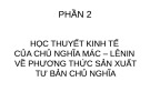 Bài giảng Những nguyên lí cơ bản của chủ nghĩa Mác-Lênin - Chương 4: Học thuyết giá trị