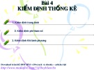 Bài giảng Thống kê kinh doanh và SPSS - Bài 4: Kiểm định thống kê