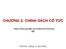 Bài giảng Chương 2: Chính sách cổ tức