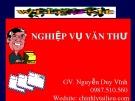 Bài giảng Nghiệp vụ văn thư