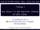 Bài giảng Đại số tuyến tính: Chương 1 - Lê Văn Luyện