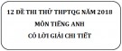 12 đề thi thử THPT Quốc gia môn tiếng Anh năm 2018 có lời giải chi tiết