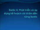 Bài giảng Hệ thống cấp nước công cộng - Phần 4: Phát triển và áp dụng kế hoạch cải thiện dần  từng bước