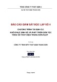 Báo cáo giám sát độc lập số 4: Chương trình tái định cư, khôi phục sinh kế và phát triển dân tộc thiểu số thủy điện Trung Sơn - RLDP