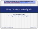 Bài giảng Cấu trúc dữ liệu và giải thuật: Bài 13 - Hoàng Thị Điệp (2014)