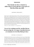 Nhu cầu đào tạo bác sỹ chuyên tu nhằm tăng tỷ lệ bao phủ bác sỹ tại tuyến xã tỉnh Hòa Bình năm 2009