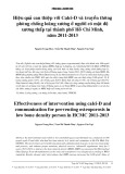Hiệu quả can thiệp calci-d và truyền thông phòng chống loãng xương ở người có mật độ xương thấp tại thành phố Hồ Chí Minh năm 2011-2013