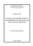 Luận văn Thạc sĩ Kinh tế: Kế toán tài sản cố định tại tại Công ty trách nhiệm hữu hạn một thành viên dịch vụ nhà ở và khu đô thị