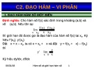 Bài giảng Toán kinh tế - Chương 2: Đạo hàm – Vi phân