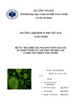 Tiểu luận: Đặc điểm các phương pháp hóa học sử dụng trong ức chế sinh trưởng của vi sinh vật trong thực phẩm