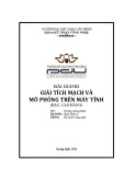 Bài giảng Giải tích mạch và mô phỏng trên máy tính - ĐH Phạm Văn Đồng