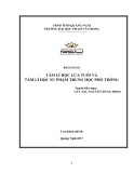 Bài giảng Tâm lí học lứa tuổi và tâm lí học sư phạm trung học phổ thông - ĐH Phạm Văn Đồng