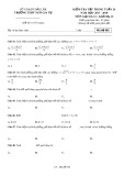 Đề kiểm tra tập trung tuần 26 môn Giải tích lớp 12 năm 2017-2018 - THPT Ngô Gia Tự - Mã đề 002