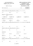 Đề kiểm tra tập trung tuần 26 môn Giải tích lớp 12 năm 2017-2018 - THPT Ngô Gia Tự - Mã đề 015