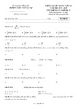 Đề kiểm tra tập trung tuần 26 môn Giải tích lớp 12 năm 2017-2018 - THPT Ngô Gia Tự - Mã đề 020