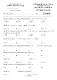 Đề kiểm tra tập trung tuần 26 môn Giải tích lớp 12 năm 2017-2018 - THPT Ngô Gia Tự - Mã đề 006