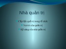 Bài giảng Quản trị học: Chương 3 - Trần Nhật Minh