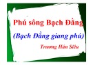 Bài giảng Ngữ văn 10: Phú sông Bạch Đằng