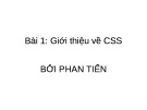 Bài giảng CSS - Bài 1: Giới thiệu về CSS