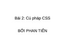 Bài giảng CSS - Bài 2: Cú pháp CSS