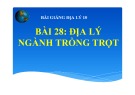 Bài giảng Địa lý 10 - Bài 28: Địa lý về ngành trồng trọt