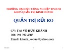 Bài giảng Quản trị rủi ro: Chương 1 - ThS. Võ Hữu Khánh