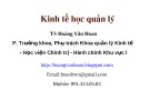 Bài giảng Kinh tế học quản lý: Chương 1 - TS. Hoàng Văn Hoan