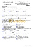 Đề thi thử THPT Quốc gia 2018 lần 2 môn Toán - Trường Đại học Tây Nguyên - Mã đề 132