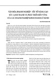 Văn hóa doanh nghiệp - yếu tố nâng cao sức cạnh tranh và phát triển bền vững của các doanh nghiệp kinh doanh lữ hành