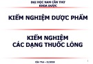 Bài giảng Kiểm nghiệm dược phẩm - Kiểm nghiệm các dạng thuốc lỏng