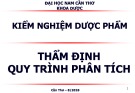 Bài giảng Kiểm nghiệm dược phẩm - Thẩm định quá trình phân tích