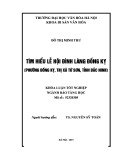 Tóm tắt Khóa luận tốt nghiệp ngành Bảo tàng học: Tìm hiểu lễ hội đình làng Đồng Kỵ