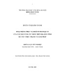 Tóm tắt Khóa luận tốt nghiệp khoa Bảo tàng học: Hoạt động phục vụ khách tham quan của các bảo tàng tư nhân trên địa bàn tỉnh Hà Tây - thực trạng và giải pháp